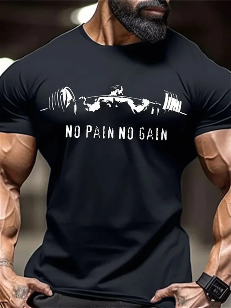 Men's Fitness T-Shirt Fierce Gym Sports Short-Sleeved Top Quick-Dry Round Neck T-Shirt Fitness Competition Training Clothes