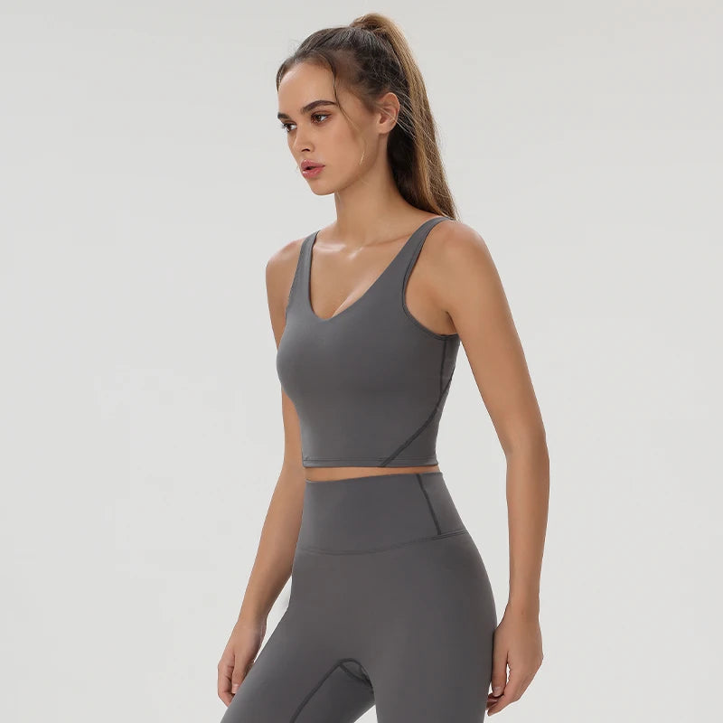 Women Yoga Vest Workout Pilates Activewear Tops Running Gym Pretty Workout Clothes Sports Bras Active Wear Female Camisole Bra
