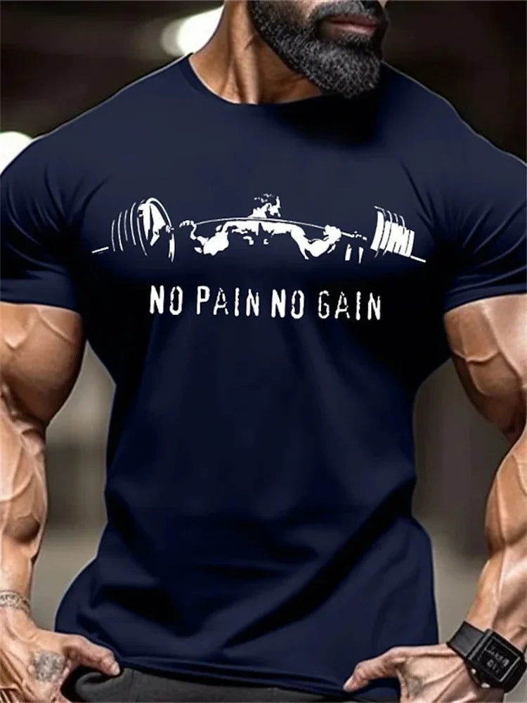 Men's Fitness T-Shirt Fierce Gym Sports Short-Sleeved Top Quick-Dry Round Neck T-Shirt Fitness Competition Training Clothes
