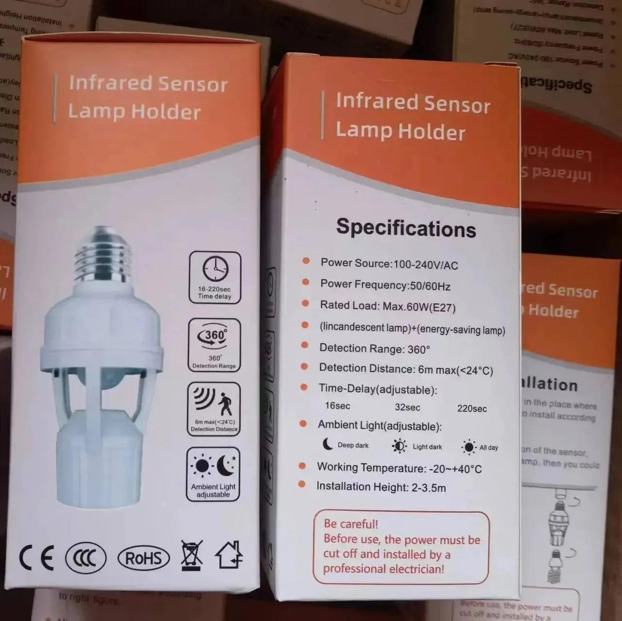 Surface-mounted Infrared Human Body Sensor Switch Lamp Holder Corridor E27 Screw lLamp Holder Auto On/Off Motion Light Socket