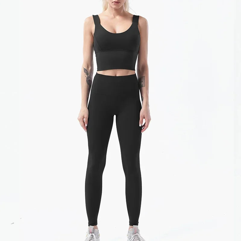 Naked-Feel Yoga Set Yoga Leggings Set Women Fitness Suit For Yoga Clothes High Waist Gym Sexy Sport Wear Outdoor Active Brasππ