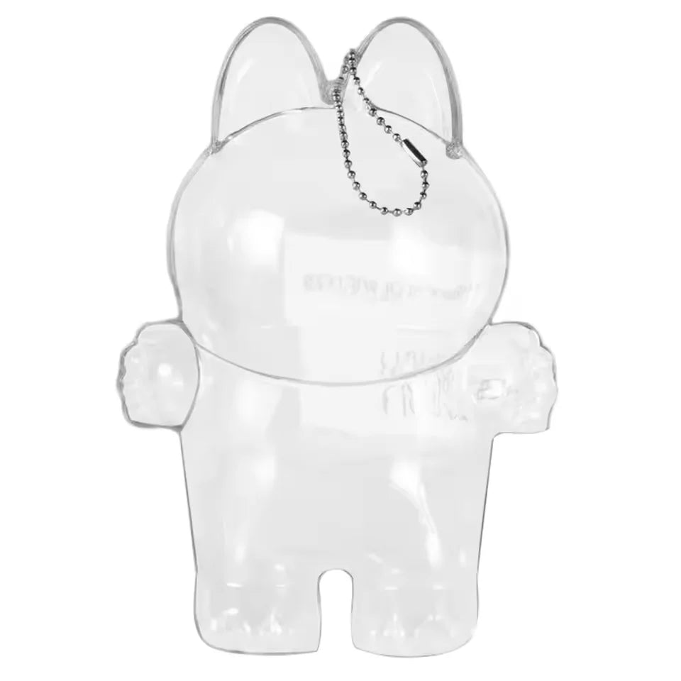 New For Labub V1 V2 Transparent Protective Cover Dustproof Hanging Plush Doll Bag Monster Toy Elf Doll Storage Box Display Cover