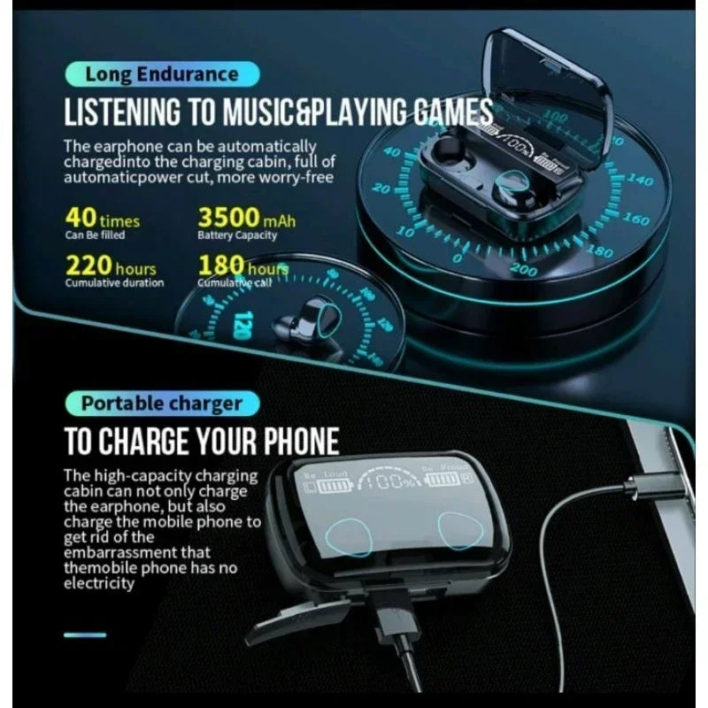 Bluetooth Earphones Wireless Headphone Waterproof Earpieces Sport Earbuds For Huawei Iphone OPPO Xiaomi TWS Music Headset