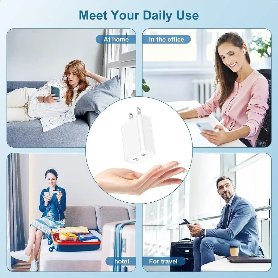 USB C Fast Charger BlockUSB C Charging Block 2Pack Type C 2in1 Dual Ports Plug Wall Charger Fast Type C Charger for iPhone 16 1