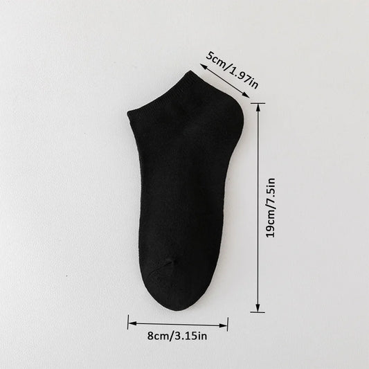 10 Pairs of Men's/women's Boat Socks, Plain Color, Anti Odor, Summer Ankle Socks, Casual and Breathable Low Waisted Socks