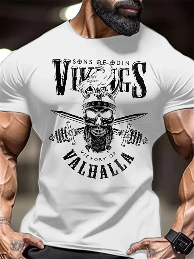 Men's Fitness T-Shirt Fierce Gym Sports Short-Sleeved Top Quick-Dry Round Neck T-Shirt Fitness Competition Training Clothes
