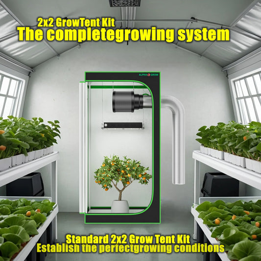 Grow Tent System 2x2, 24"x24"x48"Grow Tent Kit, with Automate Ventilation and Circulation, Full Spectrum 100W LED Grow Light.