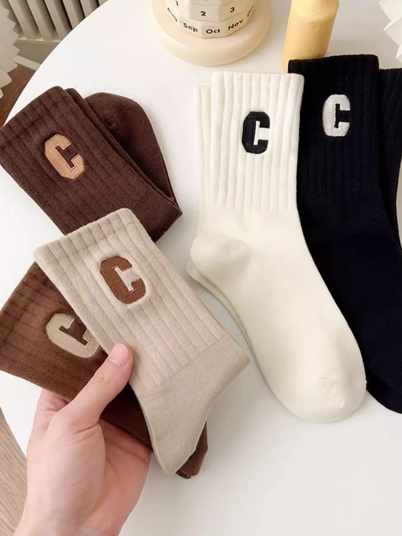 10 Pairs Women Low Tube Socks Set Cute Bear Pattern Fashion Breathable For Female Casual Style Comfortable Socks