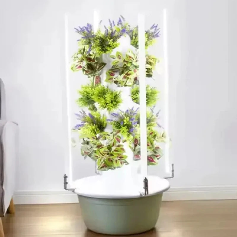 With Led Grow Light Space Tree Vertical Hydroponic Tower Intelligent Vegetable Planter Vegetable Column Soilless Cultivation Equ