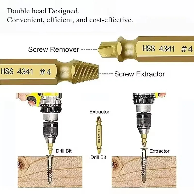 Damaged Broken Screw Extractor Drill Bit Set Stripped Broken Screw Bolt Remover Extractor Easily Take Easy Out Demolition Tools