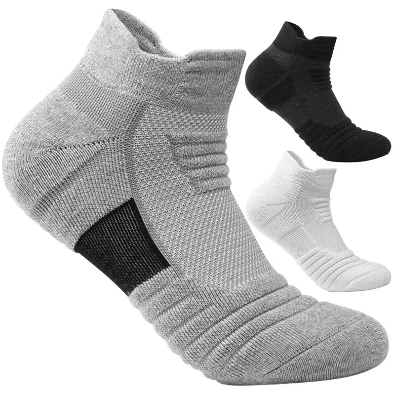 3 Pairs Men's Comfort Fit Cushion Performance Athletic Crew Socks For Outdoor Sports