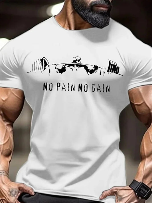 Men's Fitness T-Shirt Fierce Gym Sports Short-Sleeved Top Quick-Dry Round Neck T-Shirt Fitness Competition Training Clothes
