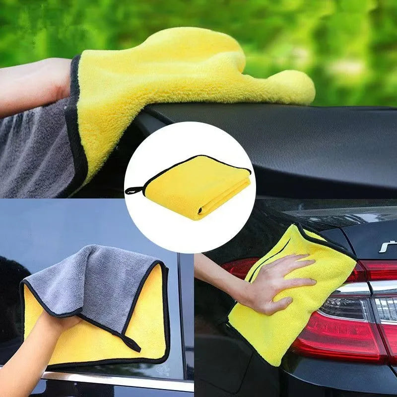 Ultra Fine Fiber Car Towel Ultra Thick Car Dry Towel Moisture Absorbing Car Wash Cloth Reusable Cleaning Cloth11.8x11.8in