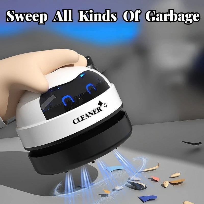 Vacuum Cleaner Desktop Mini Rechargeable-Car Vacuum & Automatic Rubber Shavings & Keyboard Dust Extractor for Portable Cleaning
