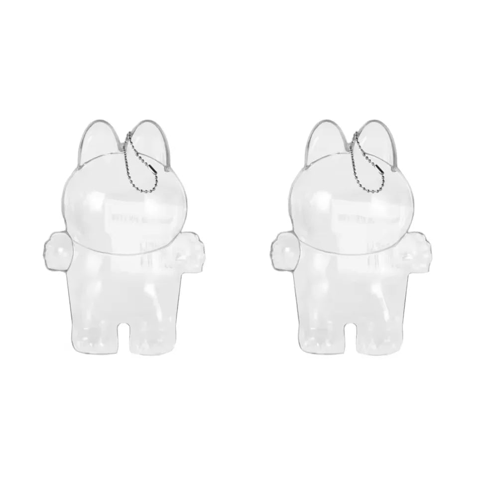 New For Labub V1 V2 Transparent Protective Cover Dustproof Hanging Plush Doll Bag Monster Toy Elf Doll Storage Box Display Cover