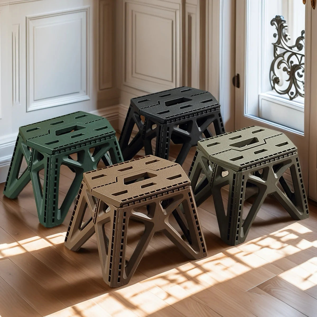 Portable Folding stool High Load Bearing Durable footstool Foldable Chair Small Stool for Outdoor Use, Camping, Fishing, BBQ