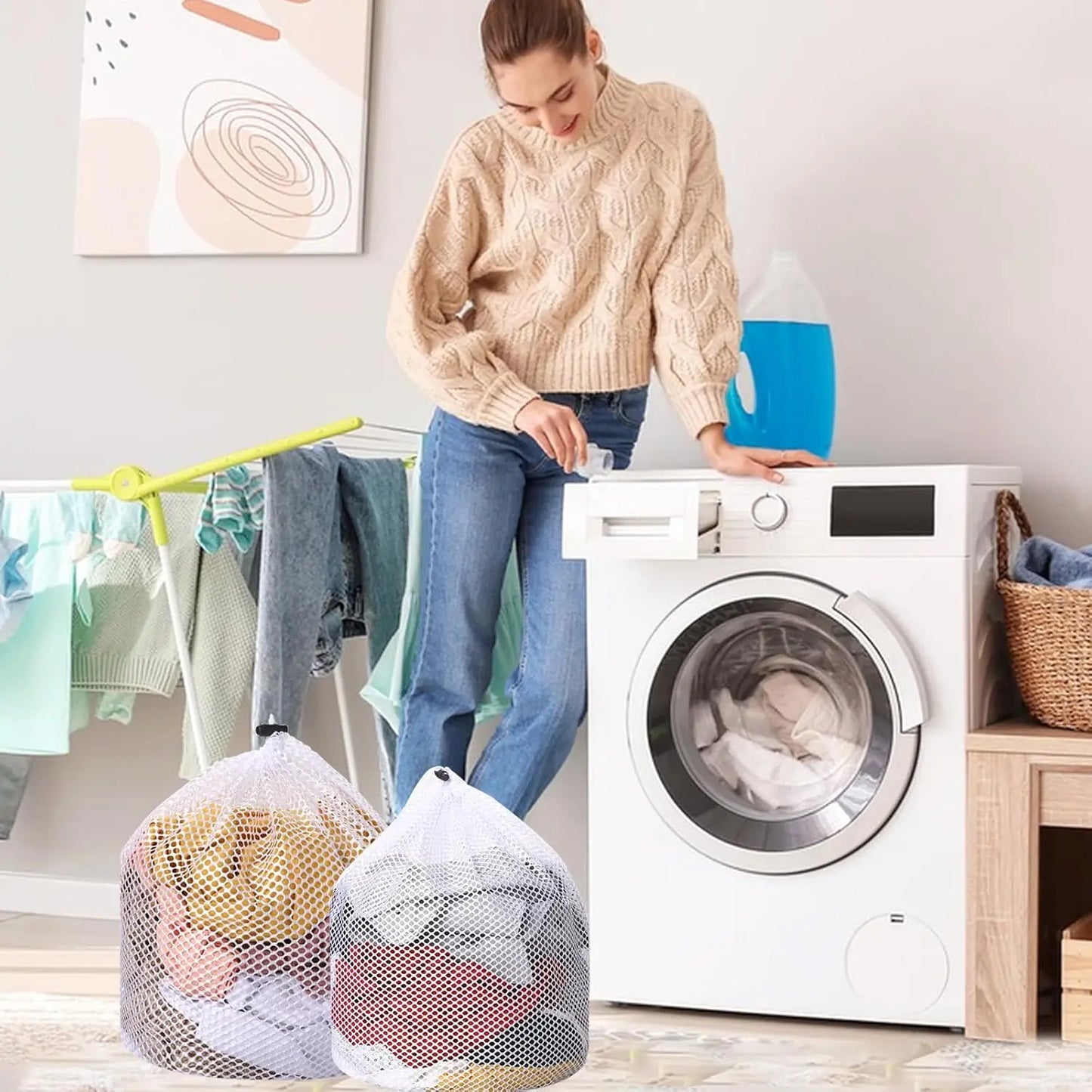 Large Washing Laundry Bag Mesh Organizer Net Dirty Bra Socks Underwear Shoe Storag Wash Machine Cover Clothes