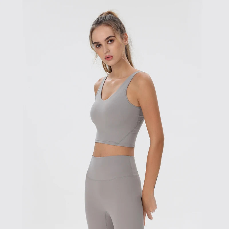 Women Yoga Vest Workout Pilates Activewear Tops Running Gym Pretty Workout Clothes Sports Bras Active Wear Female Camisole Bra