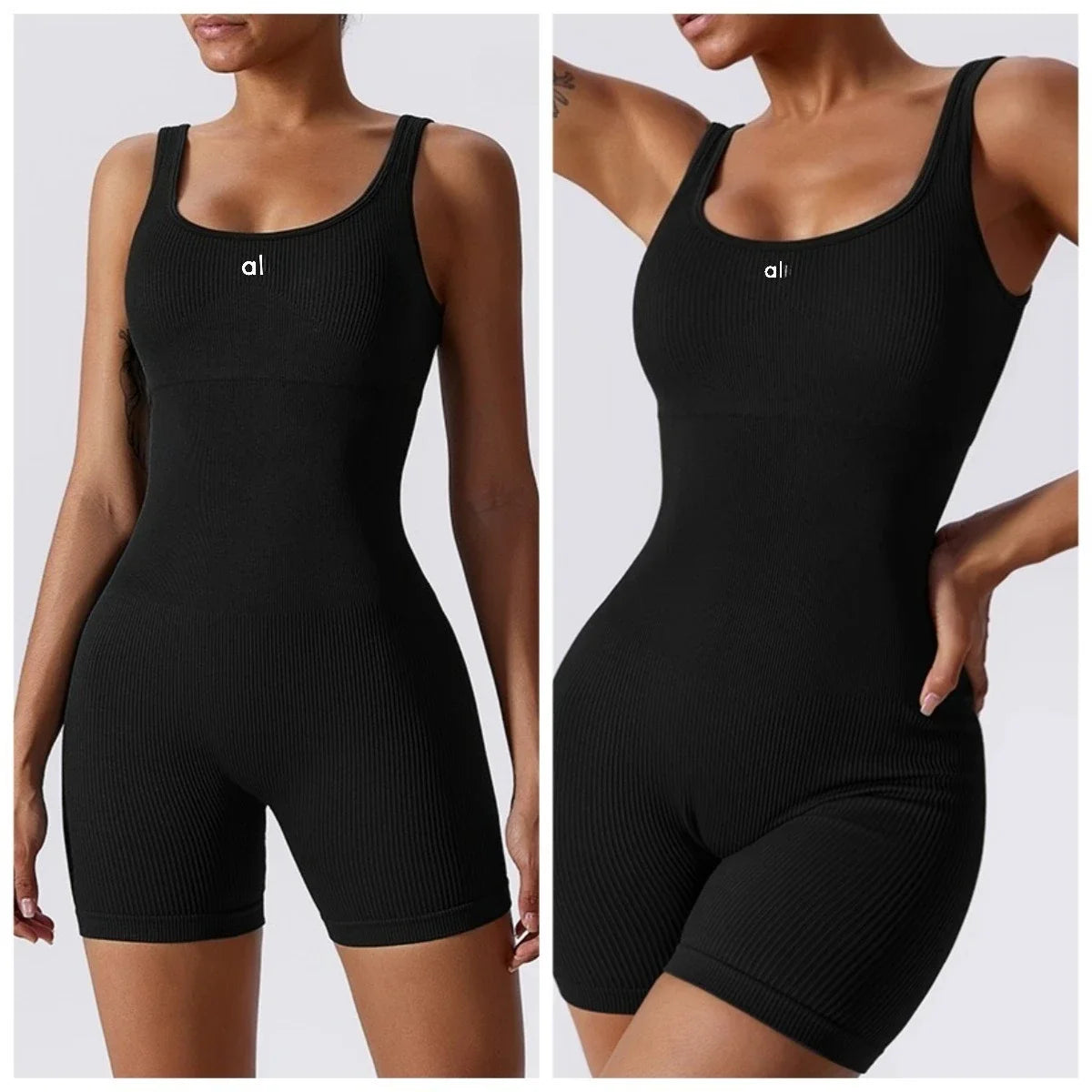 Summer High Quality Al Sports Women Yoga Belly Sports Onesie Chest Pad Threaded Tights Yoga Clothes Fitness Training Shorts
