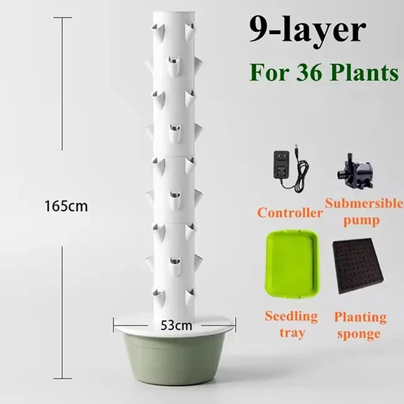 With Led Grow Light Space Tree Vertical Hydroponic Tower Intelligent Vegetable Planter Vegetable Column Soilless Cultivation Equ