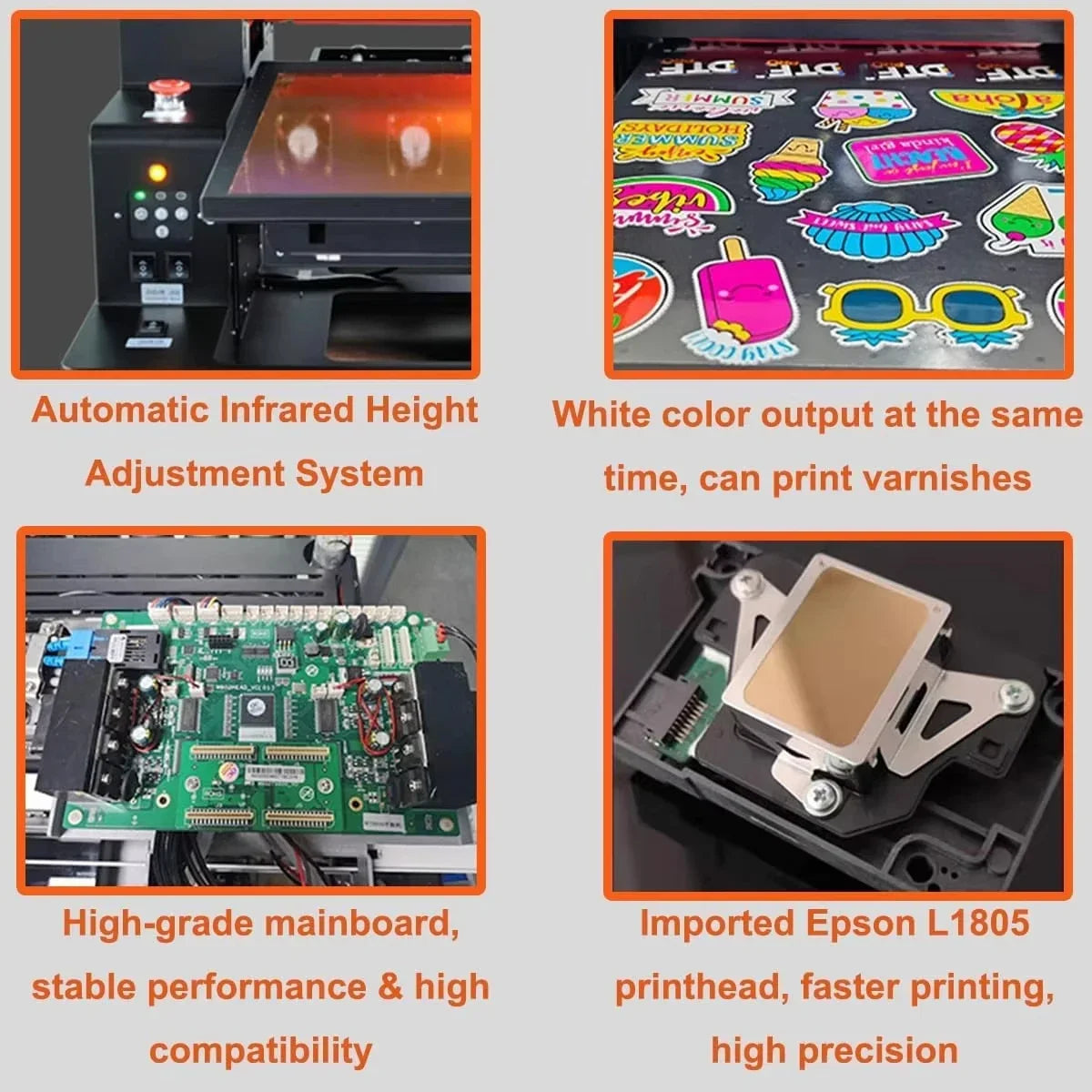 SIHAO UV Printer A3 A4 DTF UV Printer UV LED Inkjet Printer USB 5760 x 1440dpi with Rotation for Bottles/Paper/Phone Case/PVC