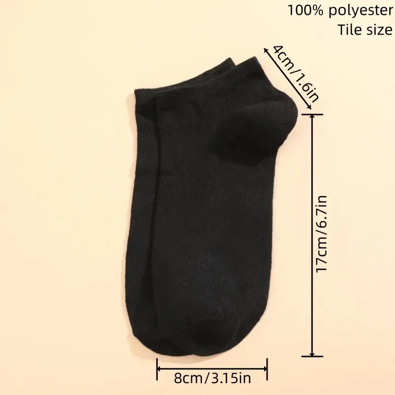 10 Pairs Unisex Solid Color Boat Socks Leisure Invisible Business Breathable Odorproof High-quality Men's Women's Ankle Socks