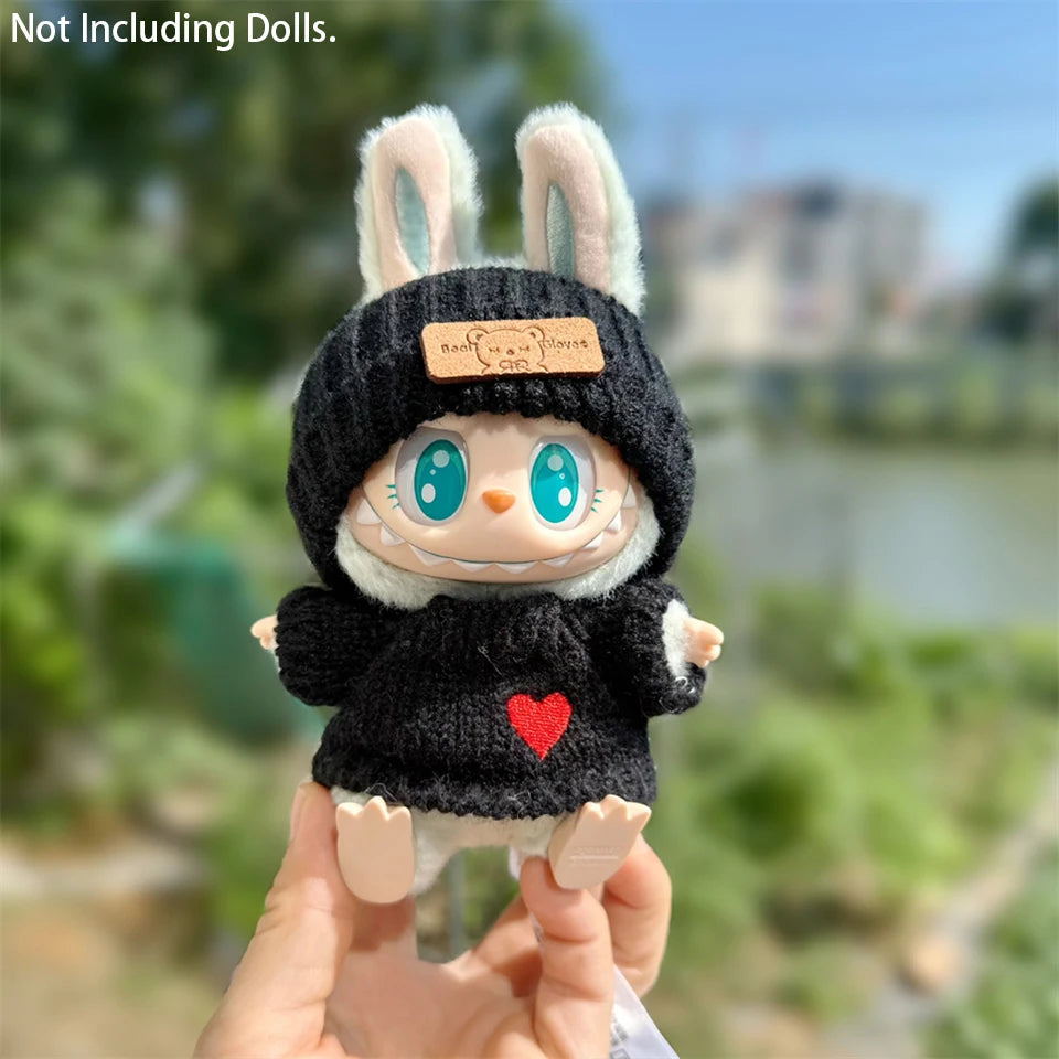 New For Labub V1 V2 Transparent Protective Cover Dustproof Hanging Plush Doll Bag Monster Toy Elf Doll Storage Box Display Cover