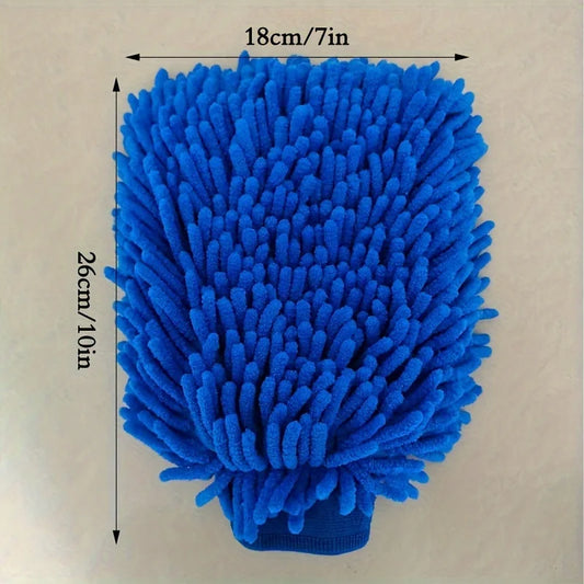 1 Chenille Plush Gloves for Car Cleaning Thickened Doublesided Car Cleaning Tools Ultrafine Fiber Car Washing Gloves