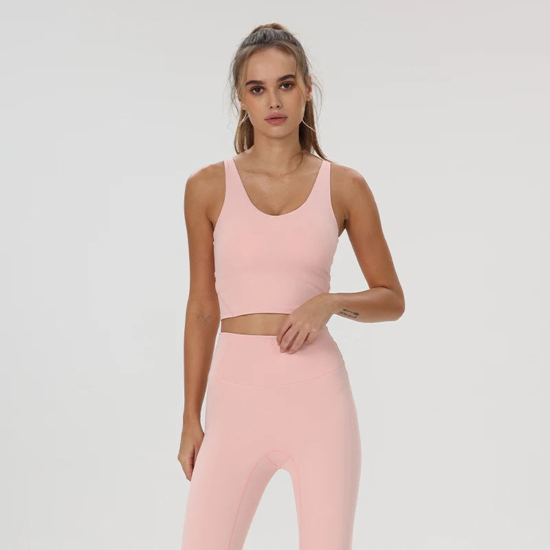 Women Yoga Vest Workout Pilates Activewear Tops Running Gym Pretty Workout Clothes Sports Bras Active Wear Female Camisole Bra