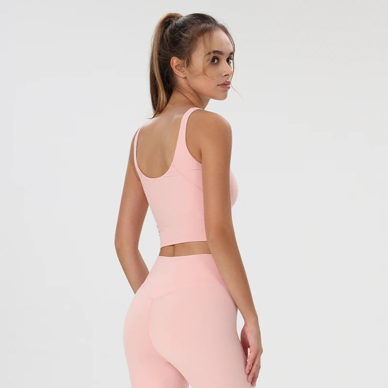 Women Yoga Vest Workout Pilates Activewear Tops Running Gym Pretty Workout Clothes Sports Bras Active Wear Female Camisole Bra