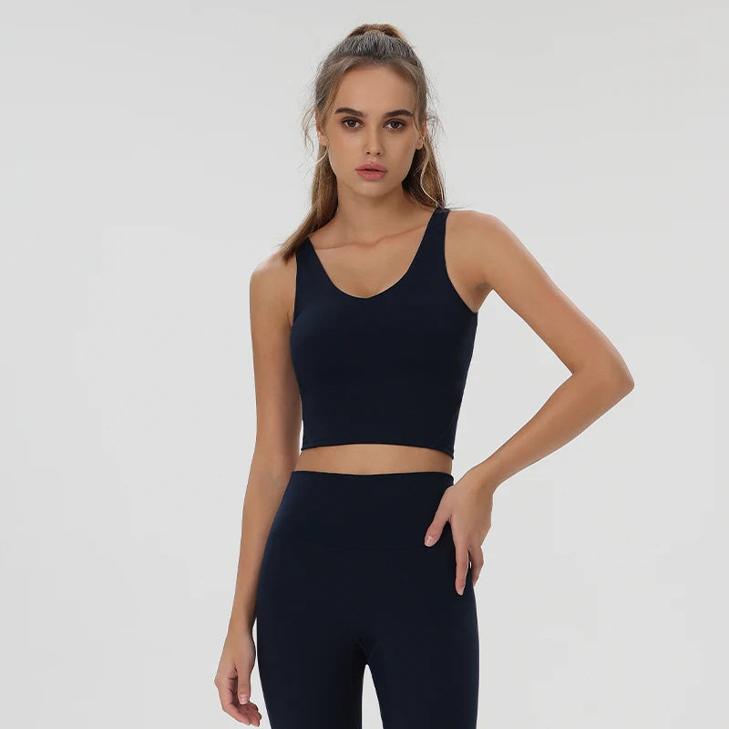 Women Yoga Vest Workout Pilates Activewear Tops Running Gym Pretty Workout Clothes Sports Bras Active Wear Female Camisole Bra