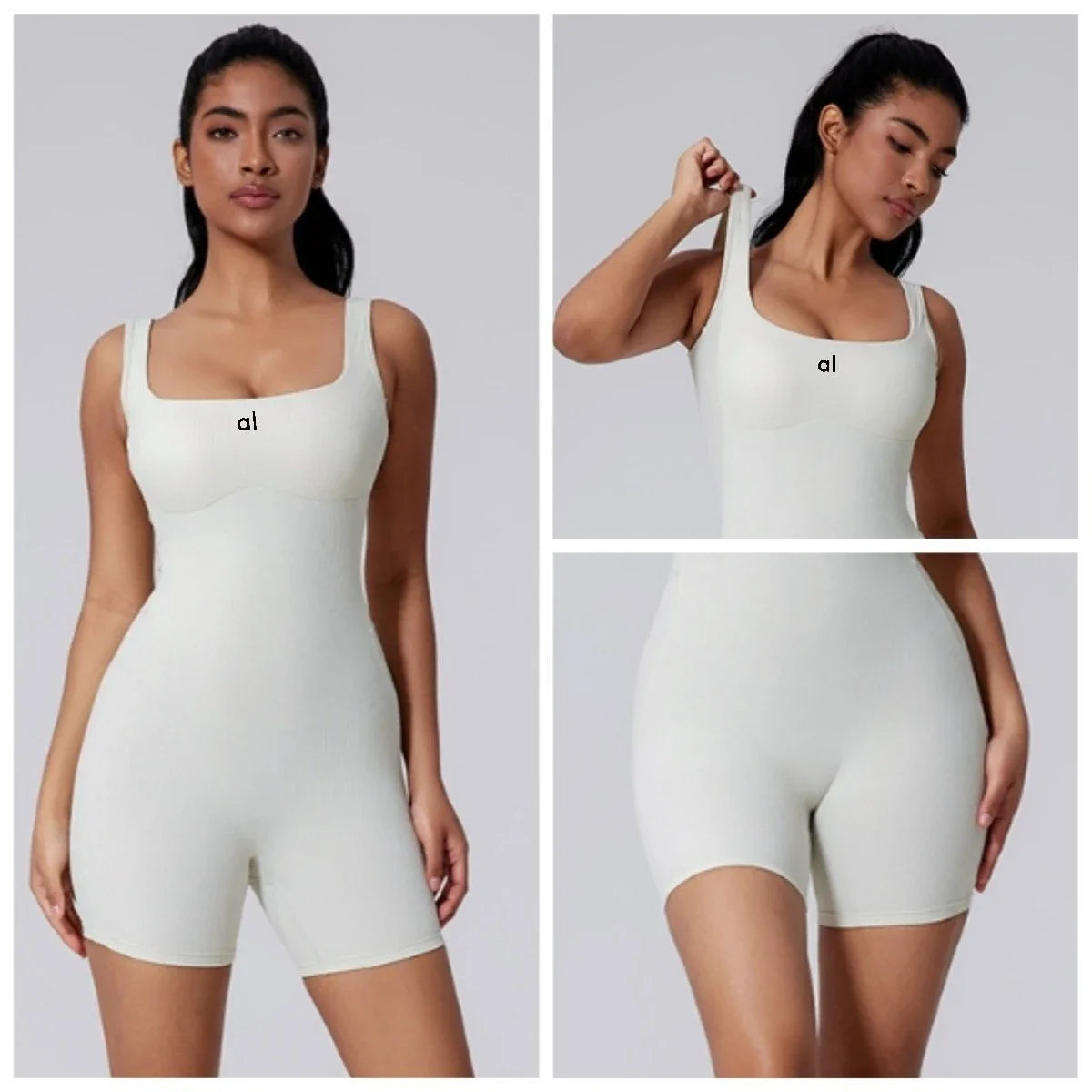 Summer High Quality Al Sports Women Yoga Belly Sports Onesie Chest Pad Threaded Tights Yoga Clothes Fitness Training Shorts