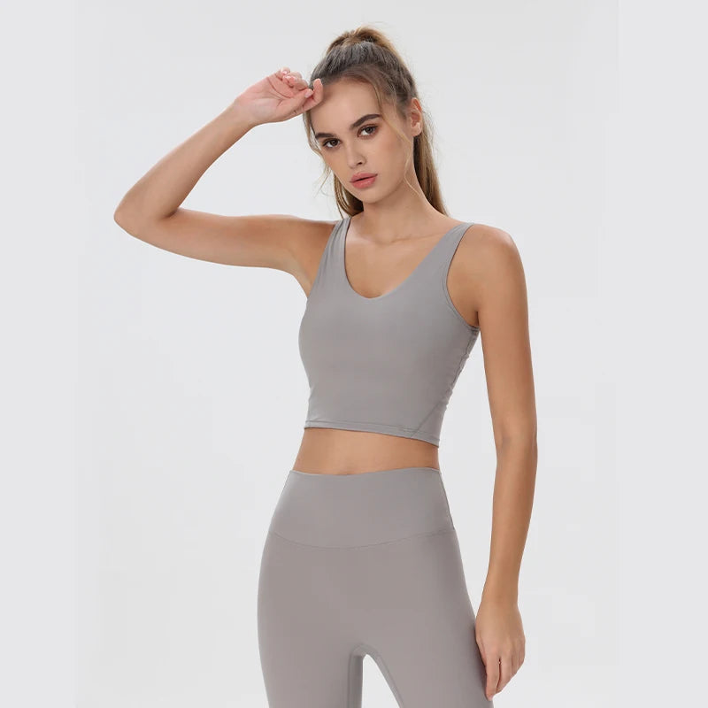 Women Yoga Vest Workout Pilates Activewear Tops Running Gym Pretty Workout Clothes Sports Bras Active Wear Female Camisole Bra