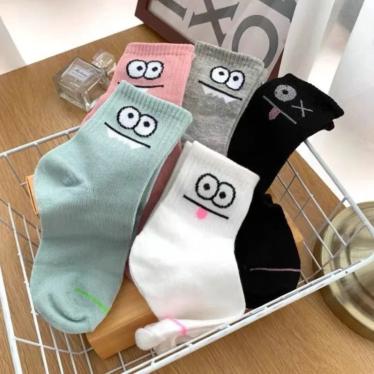 10 Pairs Women Low Tube Socks Set Cute Bear Pattern Fashion Breathable For Female Casual Style Comfortable Socks