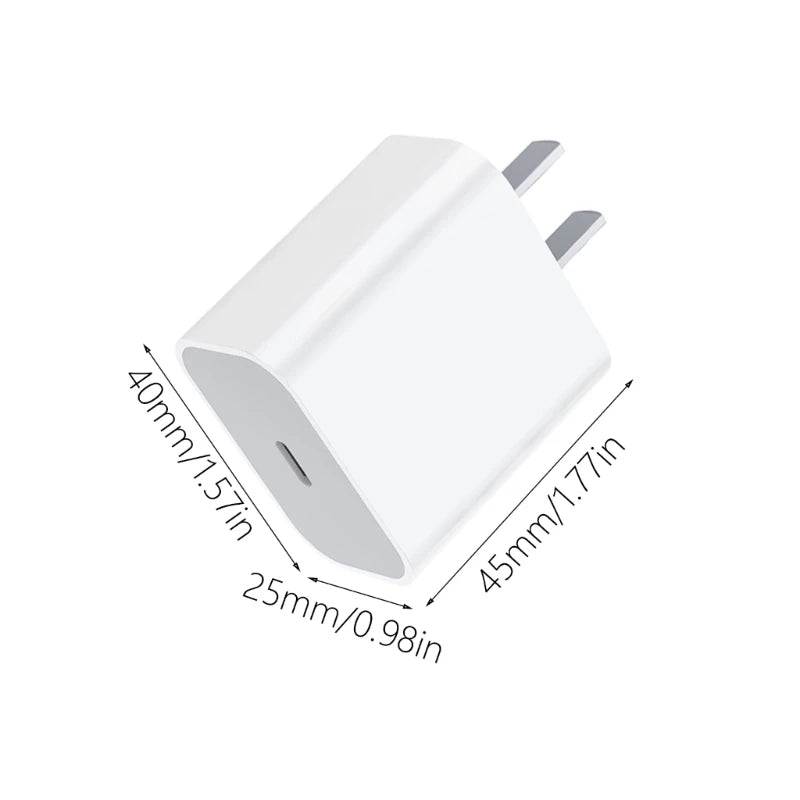 USB C Fast Block PD 20W QC3.0 Fast Charging Adapter Brick Fast Charging Block