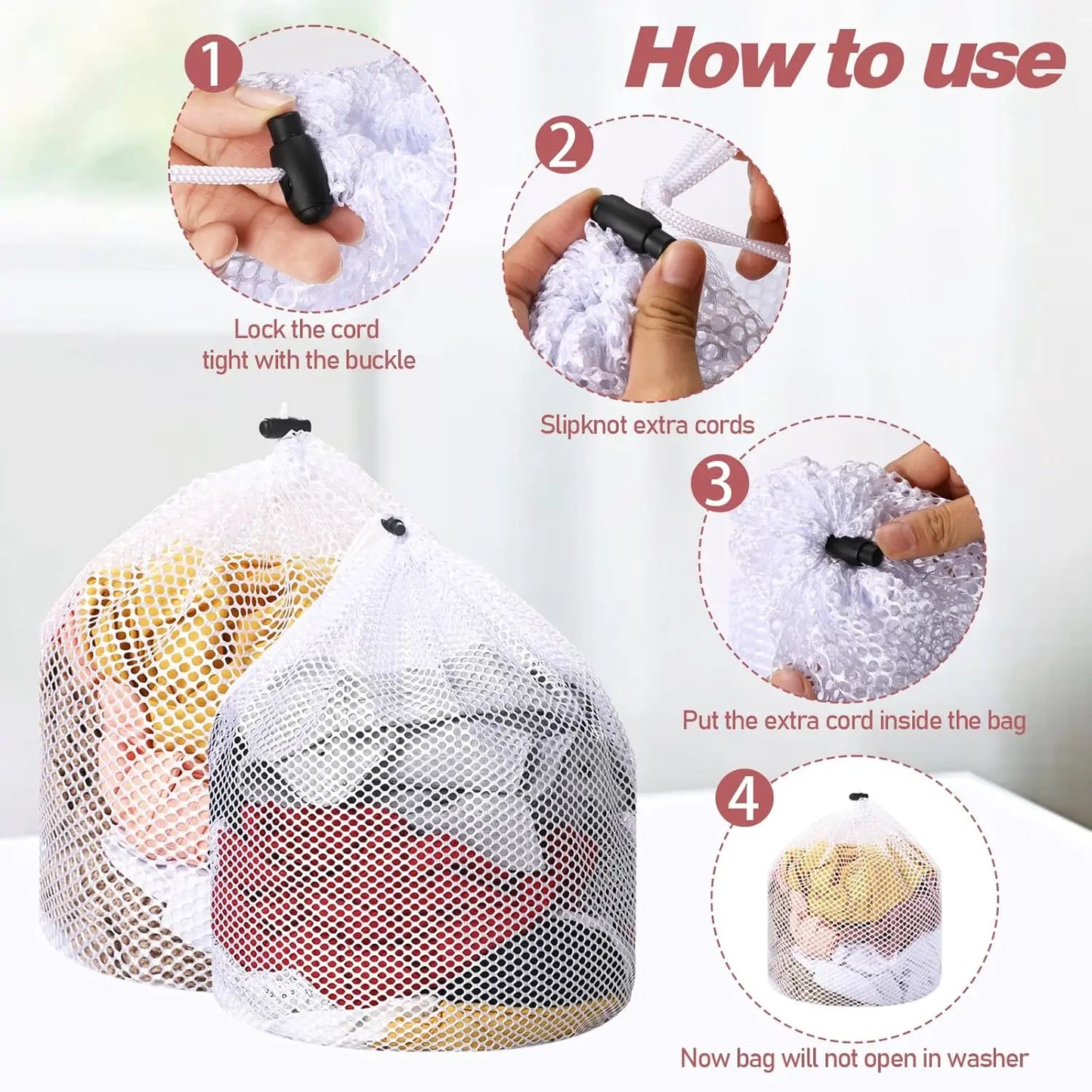 Large Washing Laundry Bag Mesh Organizer Net Dirty Bra Socks Underwear Shoe Storag Wash Machine Cover Clothes