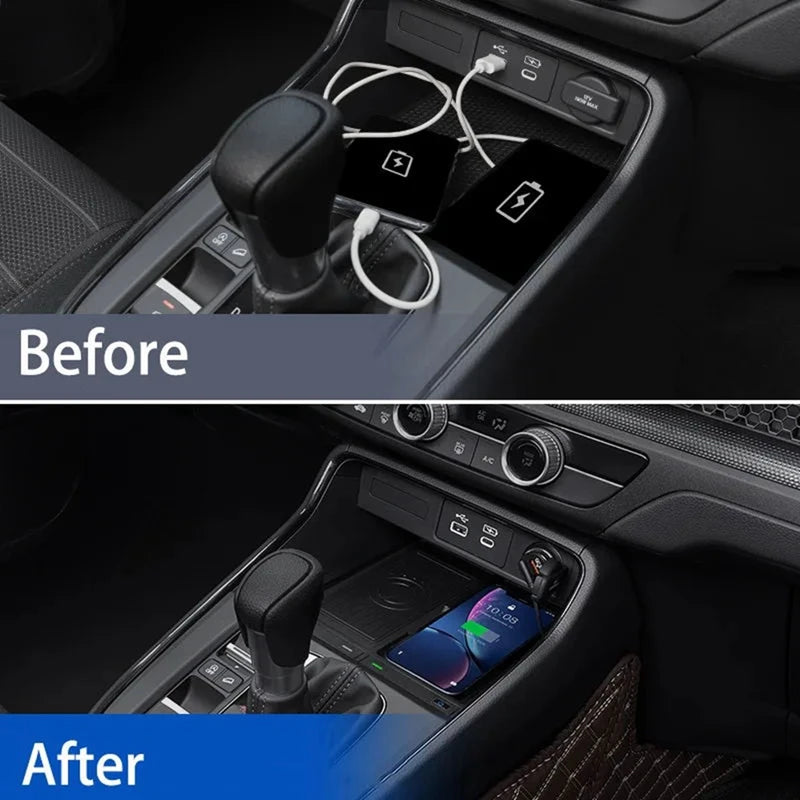 X-T Car Wireless Charger For Honda CRV CR-V 2023 2024 Accessories Fast Cell Phone Charging Plate Adapter