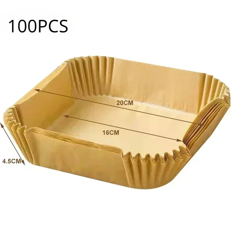 50/100pcs Special Paper for Air Fryer Silicone Oil Paper Oil Absorbing Paper Special Paper Pad for Food Household Paper Plate