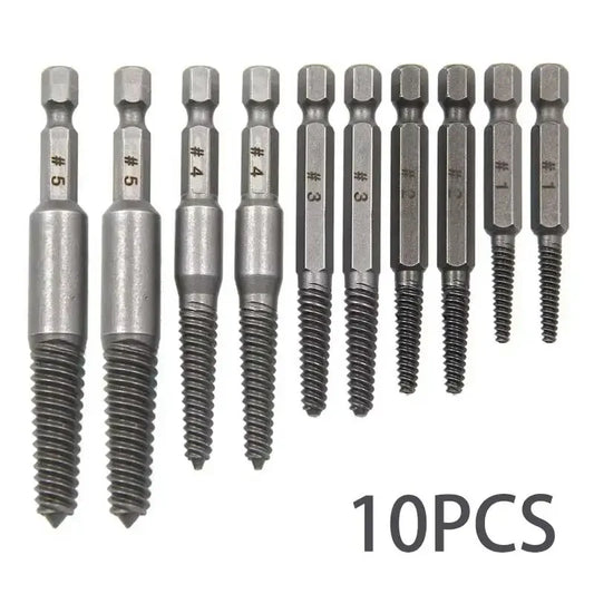 5-10pcs Hexagonal Shank Broken Head Screw Extractor Screw Broken Head Screwdriver for Taking out Electric Drill Tool Set
