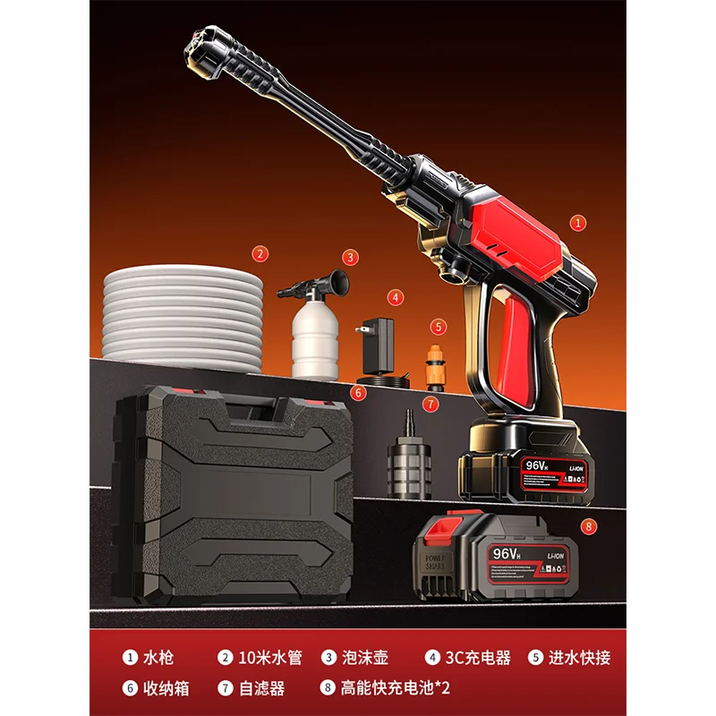 Wireless Lithium Car Washer Brushless High Pressure Water Gun Portable Charging Power Washer