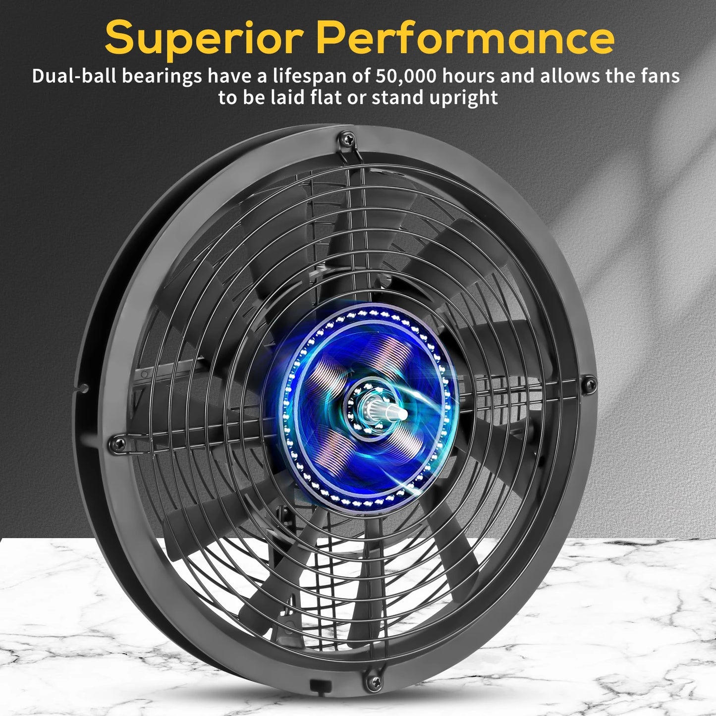 250mm 25cm DC Cooling Fan 12V 250X30mm with AC 110V 115V 220V 230V Power Cord Speed Controller Grow Tent Plant Adjustable