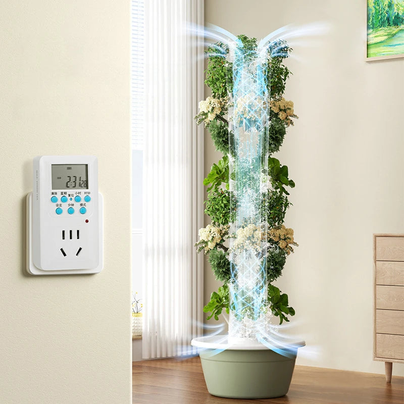 With Led Grow Light Space Tree Vertical Hydroponic Tower Intelligent Vegetable Planter Vegetable Column Soilless Cultivation Equ