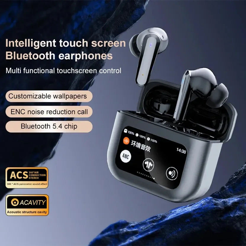 Top Selling Product Q30 Tour Pro 2 Tws Lcd Touchscreen Anc Enc Dual Noise Reduction Wireless Cuffie bluethooth Earphone Earbuds