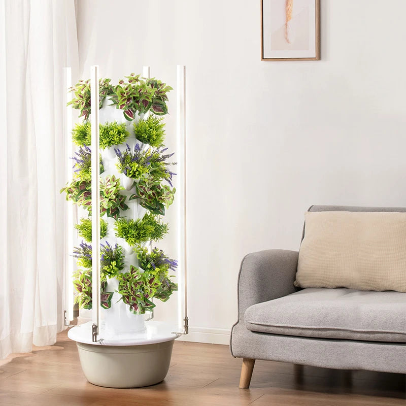 With Led Grow Light Space Tree Vertical Hydroponic Tower Intelligent Vegetable Planter Vegetable Column Soilless Cultivation Equ