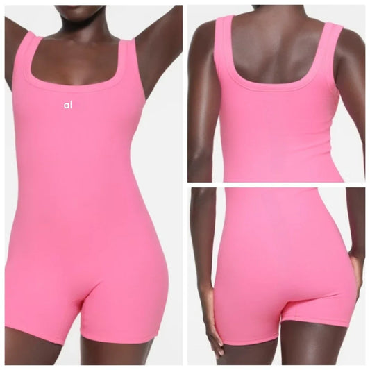 Summer High Quality Al Sports Women Yoga Belly Sports Onesie Chest Pad Threaded Tights Yoga Clothes Fitness Training Shorts