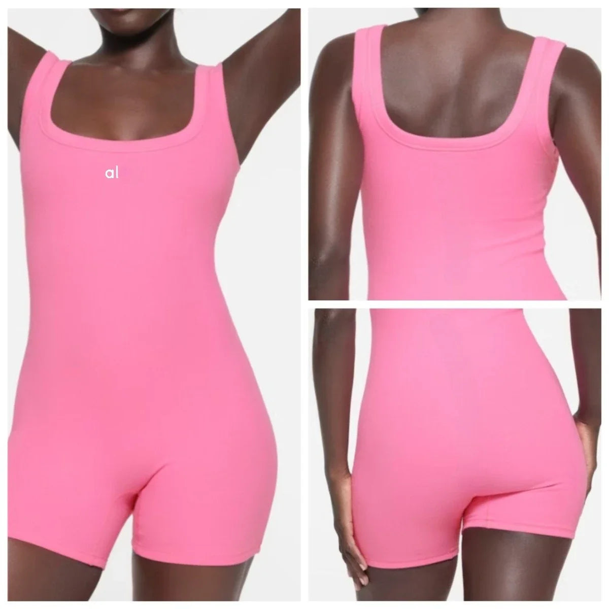 Summer High Quality Al Sports Women Yoga Belly Sports Onesie Chest Pad Threaded Tights Yoga Clothes Fitness Training Shorts